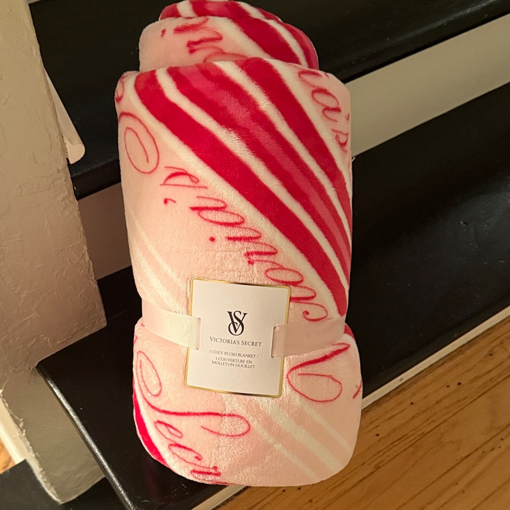 Victoria's Secret Pink and Red Cozy Blanket